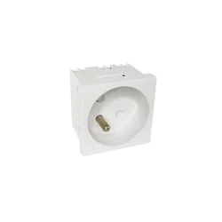 ALANTEC 2P+Z modularna električna vtičnica, 45x45, standardna, bela PZ016