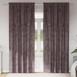 Baršunaste zavjese sa zavjesama 2 pcs Smeđa 260 x 140 cm Baršun