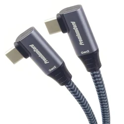 PremiumCord USB-C 2x ukrivljen kabel, 2 m