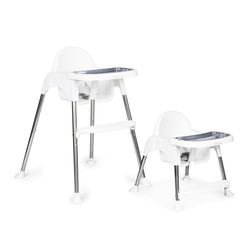 ECO TOYS Hranilica za bebe 2U1, Postolje i pojasevi, Bela