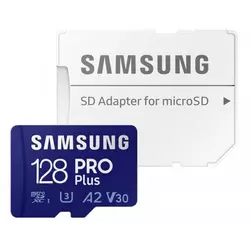SAMSUNG PRO PLUS MicroSDXC 128GB U3 Blue + SD Adapter MB-MD128KA