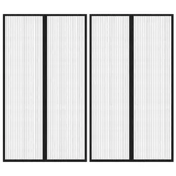 Zastori protiv insekata 2 kom s magnetima 200 x 80 cm crni