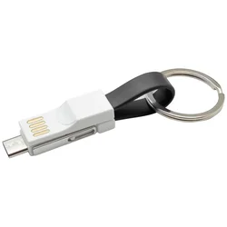 mobilNET Micro Obesek za ključe 3v1, USB-TypeC-Lightning, (Bulk), Črna