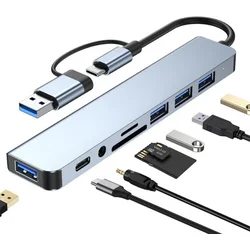 Linkom USB 3.0+TIP C na 4xUSB 3.0+TIP C+SD/micro sd+ Audio metal