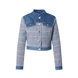 GUESS Prehodna jakna ELSIE modra/moder denim/svetlo modra/bela