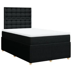 Vidaxl Box spring postelja z vzmetnico črn 120x200 cm blago