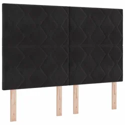 Vidaxl LED Box Spring Postelja z vzglavjem Črna 140 x 200 cm Žamet