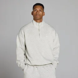 MP Mens Rest Day Oversized 1/4 Zip - Light Grey Marl - S