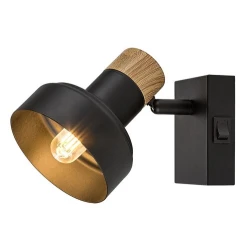 Rabalux Spot lampa Saskia, 15W, 1xE14, Sa prekidačem, Crna