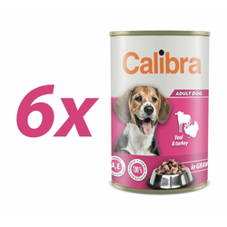 Calibra Premium konzerva za pse, teletina i puran u umaku, 6 x 1240 g