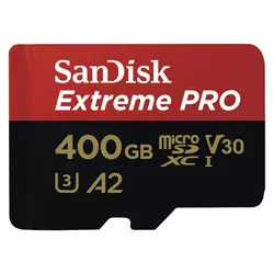 SDXC SANDISK MICRO 400GB EXTREME PRO, 170/90MB/s, UHS-I Speed Class 3, V30, adapter (SDSQXCZ-400G-GN6MA) (143602)