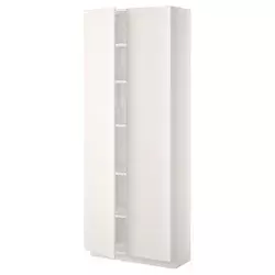 METOD Visoki element s policama, bela/Veddinge bela, 80x37x200 cm