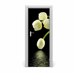 tulup.si Nalepka na vratih Bele tulipani 75x205 cm