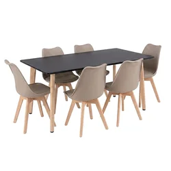 Silla 150 jedilni komplet 6+1, črno-bež
