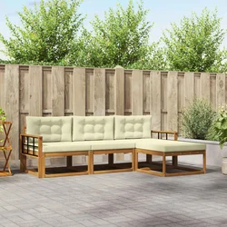 Set vanjskih sofa 4 kom. Prirodna i krem