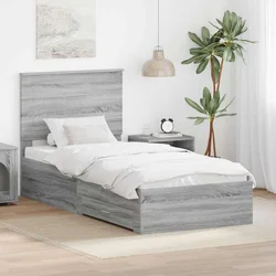 Krevetna konstrukcija Siva Sonoma 90 x 190 cm Konstruirano drvo
