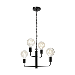Luster na lancu ORLANDO 4xE27/60W/230V crni