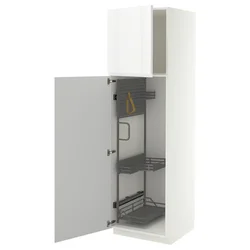 METOD Visoki element-ostava, bela/VOXTORP bela visokog sjaja vertikalna ručka, 60x60x200 cm