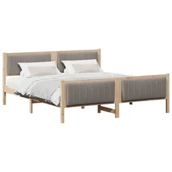Vidaxl Kovinska posteljna konstrukcija Rjava in taupe 180 x 200 cm