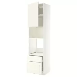 METOD / MAXIMERA Visoki element za ugradne uređaje, bela/Bodbyn prljavobela, 60x60x240 cm