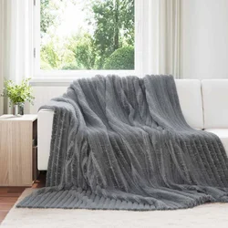 Pokrivači za bacanje 6 pcs Tamno siva 270 x 240 cm Runo