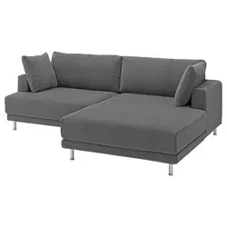 UPPAKRA Modularna sofa trosed, s lenjivcem, desno/Johanneshov tamnosiva