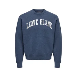 Only & Sons Pulover ONSPINE temno modra/bela