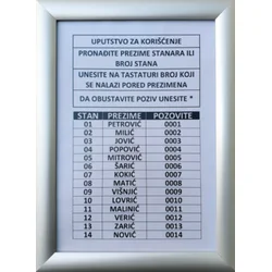 Tehtel Ram za spisak stanara A5 aluklik ( 0927 )