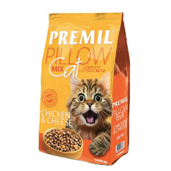 PREMIL Suva hrana za mačke Pillow Mix, Piletina i sir, 10kg