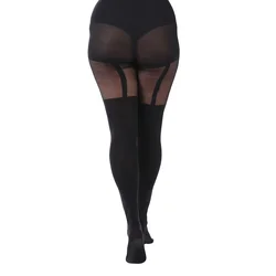 Hlačne nogavice PAMELA MANN - Curvy Super Stretch Plain Stripe - Black - PM1125