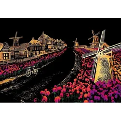 shumee Magic Scratch Card Dutch Windmills 40x28cm