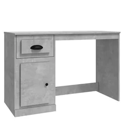 Radni stol s ladicom siva boja betona 115 x 50 x 75 cm drveni