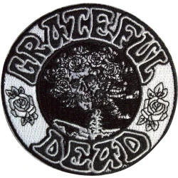 Grateful Dead Black & White Bertha Circle Iron-On Patch