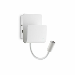 Ideal Lux - LED zidna spot lampa PROBE LED/9,5W/230V USB bela