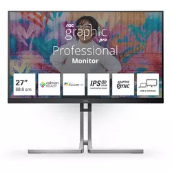 AOC Monitor Q27U3CV, 27, IPS, 2560x1440, 75Hz, 4ms, USB-C, Crni