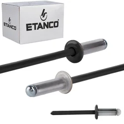 Aluminijaste odprte zakovice 4,8x12 mm RAL 9005