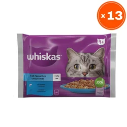 Whiskas Vlažna hrana za mačke, Riba, 4x85g, 13 pakovanja
