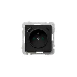 Ospel - Kućna utičnica bez okvira 230V + 1xUSB-A + 1xUSB-C SONATA crna
