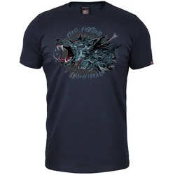 011Shop Muška majica kratkih rukava Keep Fighting - Nema predaje, Teget