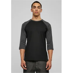 Contrasting 3/4 sleeve raglan t-shirt blk/cha