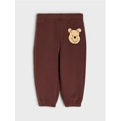 Sinsay - Postavljene pamučne jogger trenerke Winnie the Pooh - tamno braon