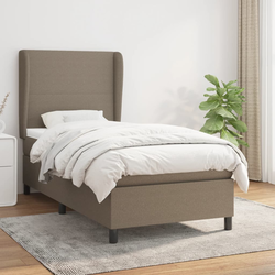Vidaxl Box spring postelja z vzmetnico taupe 100x200 cm blago