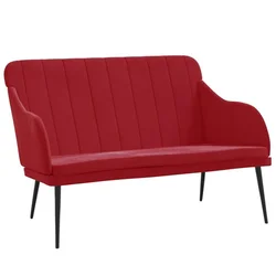 Klupa crvena boja vina 110 x 76 x 80 cm baršunasta