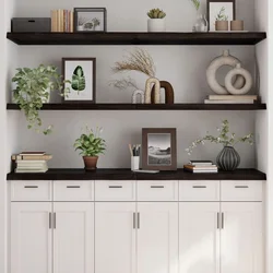 Zidna polica tamnosmeđa 180x60x(2-4) cm od obrađene hrastovine