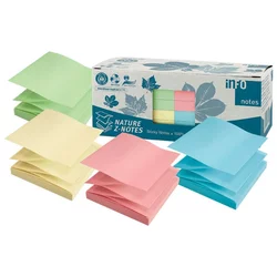 Blok samoljepljiv Z 75x75mm 12x100L Nature Global Notes 5644-88box sortirano