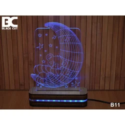 Black Cut 3D Lampa jednobojna - Mesec i meda ( B11 )