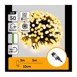Aigostar - LED spoljašnji božićni niz 50xLED/8 funkcija 8m IP44 topla bela
