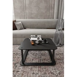 Hanah Home Klub sto Hole Square, 70x38x70 cm, Crni