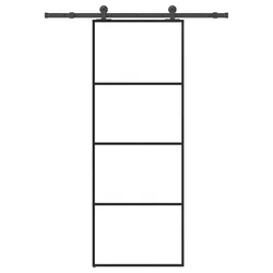 Klizna vrata s priborom 76 x 205 cm od ESG stakla i aluminija