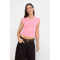 Trendyol Milla Ženska majica TWOSS26TS00285, Roze